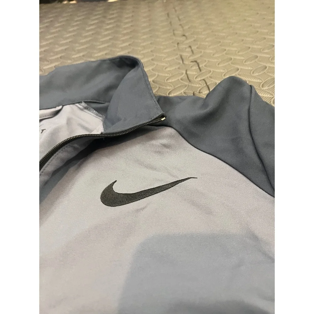 Nike Dri-Fit Jacket Mens Medium‎ Gray Full Zip Track Windbreaker Running 1660